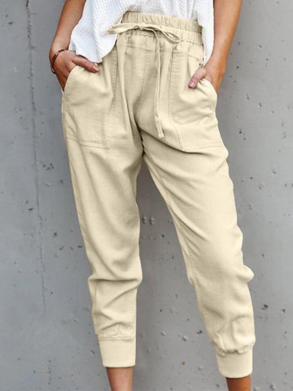 Plain Solid Lace-up Casual Pants - Pants - INS | Online Fashion Free Shipping Clothing, Dresses, Tops, Shoes - 07/07/2021 - 20-30 - Bottoms