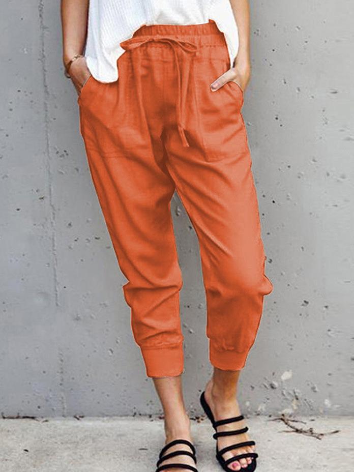 Plain Solid Lace-up Casual Pants - Pants - INS | Online Fashion Free Shipping Clothing, Dresses, Tops, Shoes - 07/07/2021 - 20-30 - Bottoms
