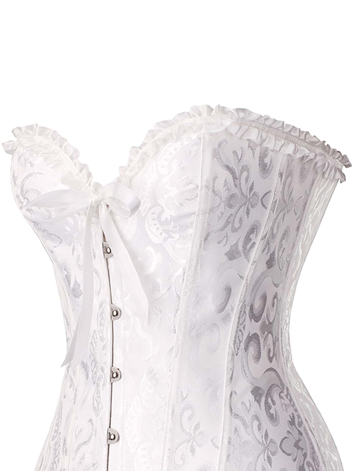 Plus Baroque Frill Trim Bandeau Waist Trainer - INS | Online Fashion Free Shipping Clothing, Dresses, Tops, Shoes