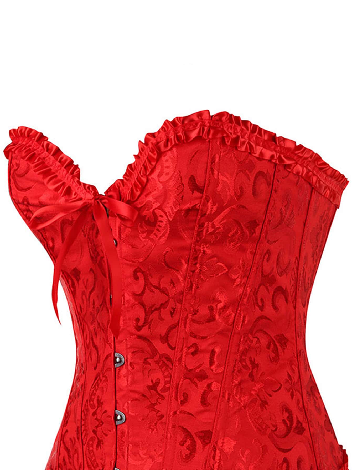 Plus Baroque Frill Trim Bandeau Waist Trainer - INS | Online Fashion Free Shipping Clothing, Dresses, Tops, Shoes