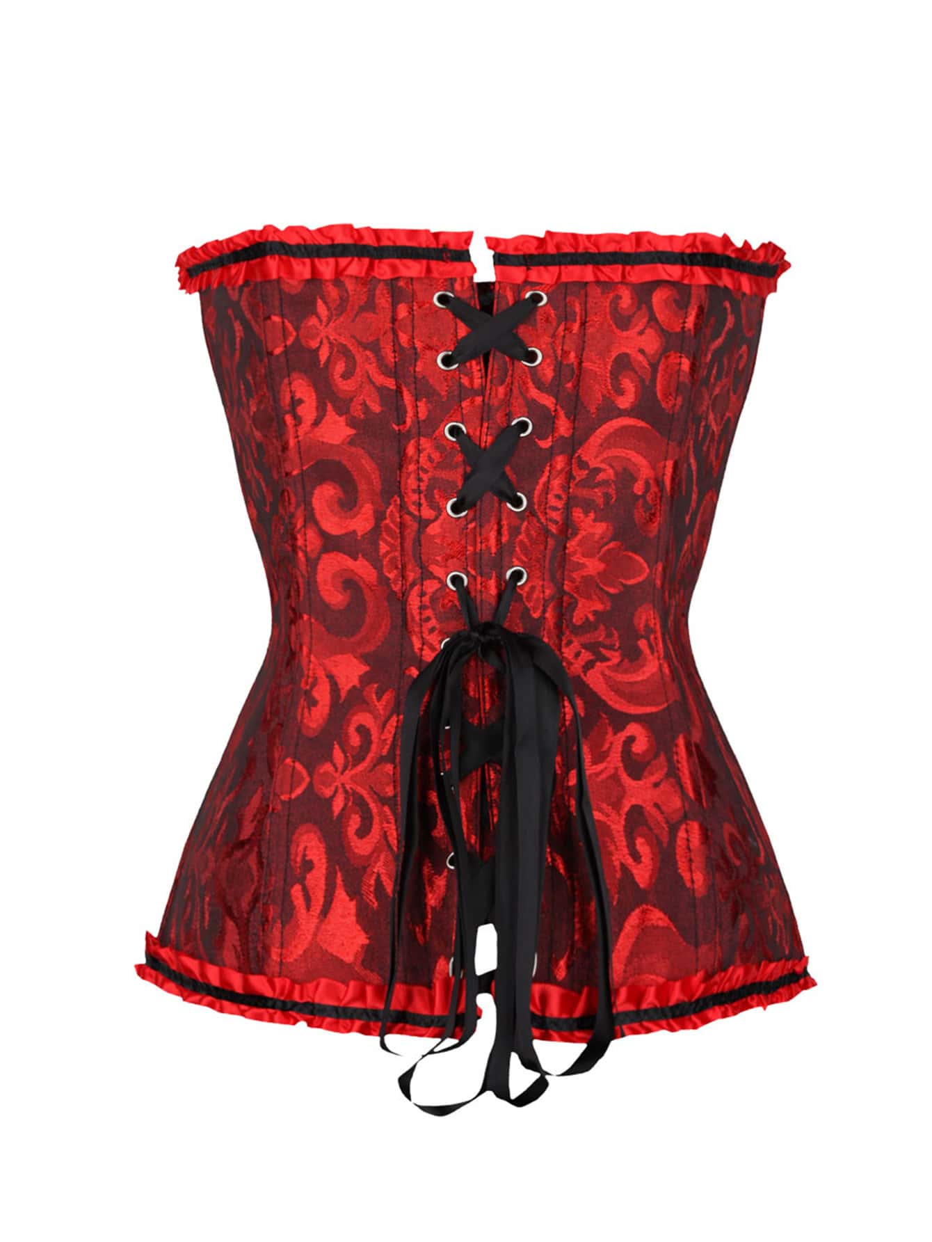 Plus Baroque Frill Trim Bandeau Waist Trainer - INS | Online Fashion Free Shipping Clothing, Dresses, Tops, Shoes