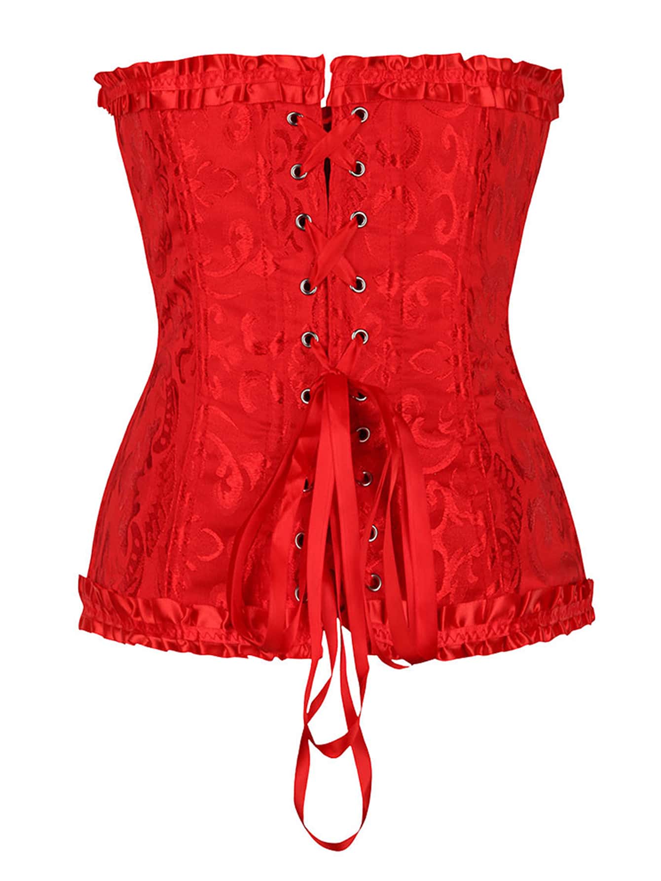 Plus Baroque Frill Trim Bandeau Waist Trainer - INS | Online Fashion Free Shipping Clothing, Dresses, Tops, Shoes