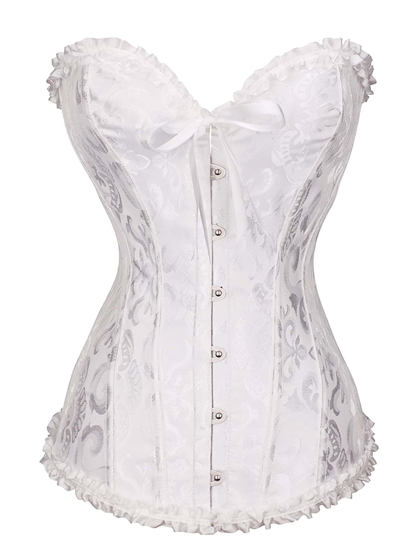 Plus Baroque Frill Trim Bandeau Waist Trainer - INS | Online Fashion Free Shipping Clothing, Dresses, Tops, Shoes