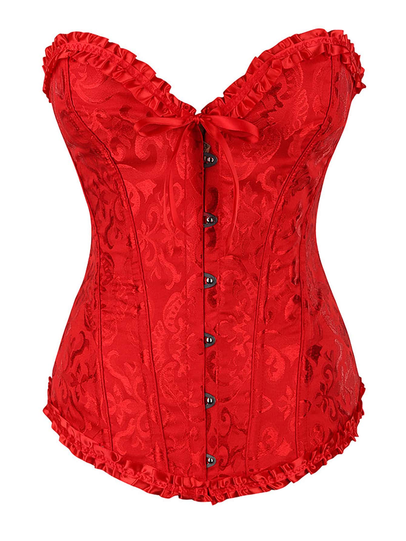 Plus Baroque Frill Trim Bandeau Waist Trainer - INS | Online Fashion Free Shipping Clothing, Dresses, Tops, Shoes