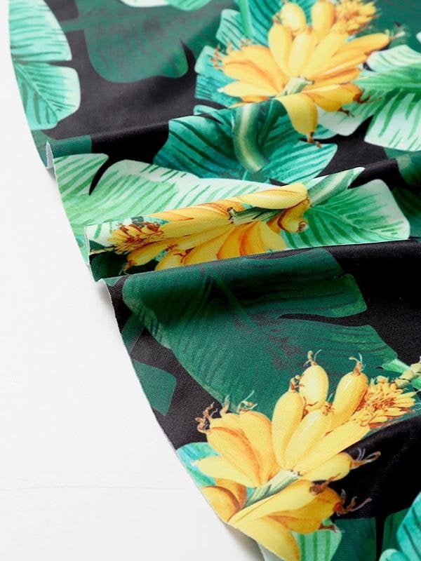 Plus Size Tropical Print Off-shoulder One-piece Swimsuit - Plus Swimsuits - INS | Online Fashion Free Shipping Clothing, Dresses, Tops, Shoes - 22/04/2021 - Color_Green - Plus Swimsuits