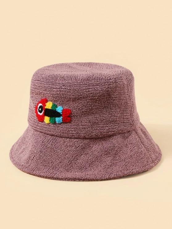 Plush Fish Graphic Knitted Bucket Hat - INS | Online Fashion Free Shipping Clothing, Dresses, Tops, Shoes