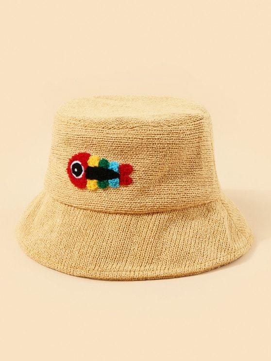 Plush Fish Graphic Knitted Bucket Hat - INS | Online Fashion Free Shipping Clothing, Dresses, Tops, Shoes