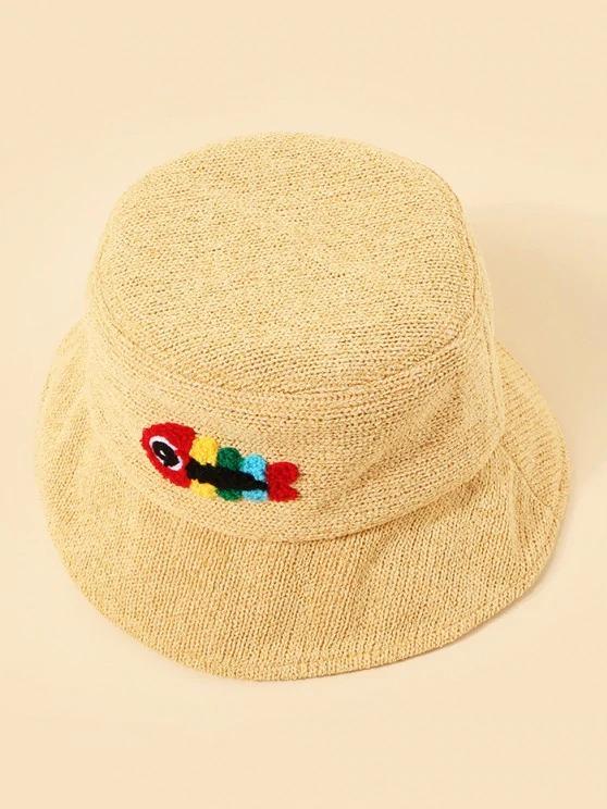 Plush Fish Graphic Knitted Bucket Hat - INS | Online Fashion Free Shipping Clothing, Dresses, Tops, Shoes