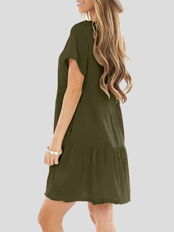 Pocket Short Sleeve Mini Dress - Mini Dresses - INS | Online Fashion Free Shipping Clothing, Dresses, Tops, Shoes - 20-30 - 22/06/2021 - color-black