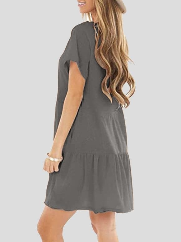 Pocket Short Sleeve Mini Dress - Mini Dresses - INS | Online Fashion Free Shipping Clothing, Dresses, Tops, Shoes - 20-30 - 22/06/2021 - color-black