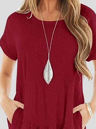 Pocket Short Sleeve Mini Dress - Mini Dresses - INS | Online Fashion Free Shipping Clothing, Dresses, Tops, Shoes - 20-30 - 22/06/2021 - color-black