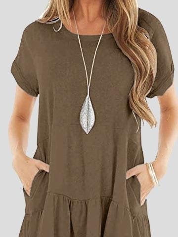 Pocket Short Sleeve Mini Dress - Mini Dresses - INS | Online Fashion Free Shipping Clothing, Dresses, Tops, Shoes - 20-30 - 22/06/2021 - color-black