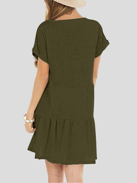 Pocket Short Sleeve Mini Dress - Mini Dresses - INS | Online Fashion Free Shipping Clothing, Dresses, Tops, Shoes - 20-30 - 22/06/2021 - color-black