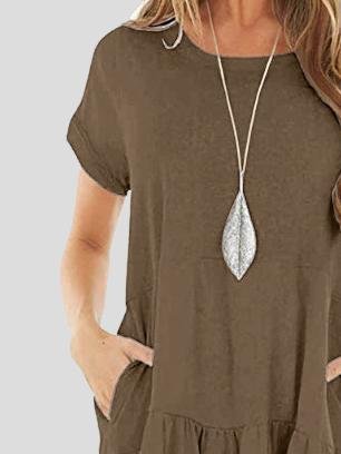 Pocket Short Sleeve Mini Dress - Mini Dresses - INS | Online Fashion Free Shipping Clothing, Dresses, Tops, Shoes - 20-30 - 22/06/2021 - color-black