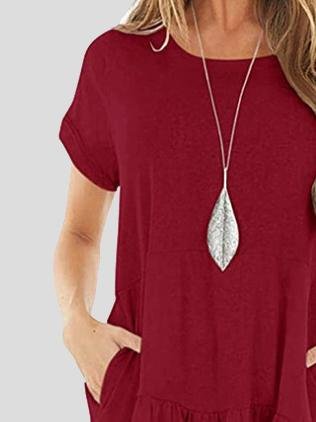 Pocket Short Sleeve Mini Dress - Mini Dresses - INS | Online Fashion Free Shipping Clothing, Dresses, Tops, Shoes - 20-30 - 22/06/2021 - color-black