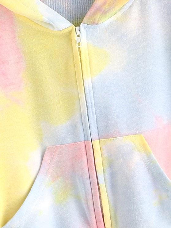 Pockets Zip Up Tie Dye Hoodie - INS | Online Fashion Free Shipping Clothing, Dresses, Tops, Shoes