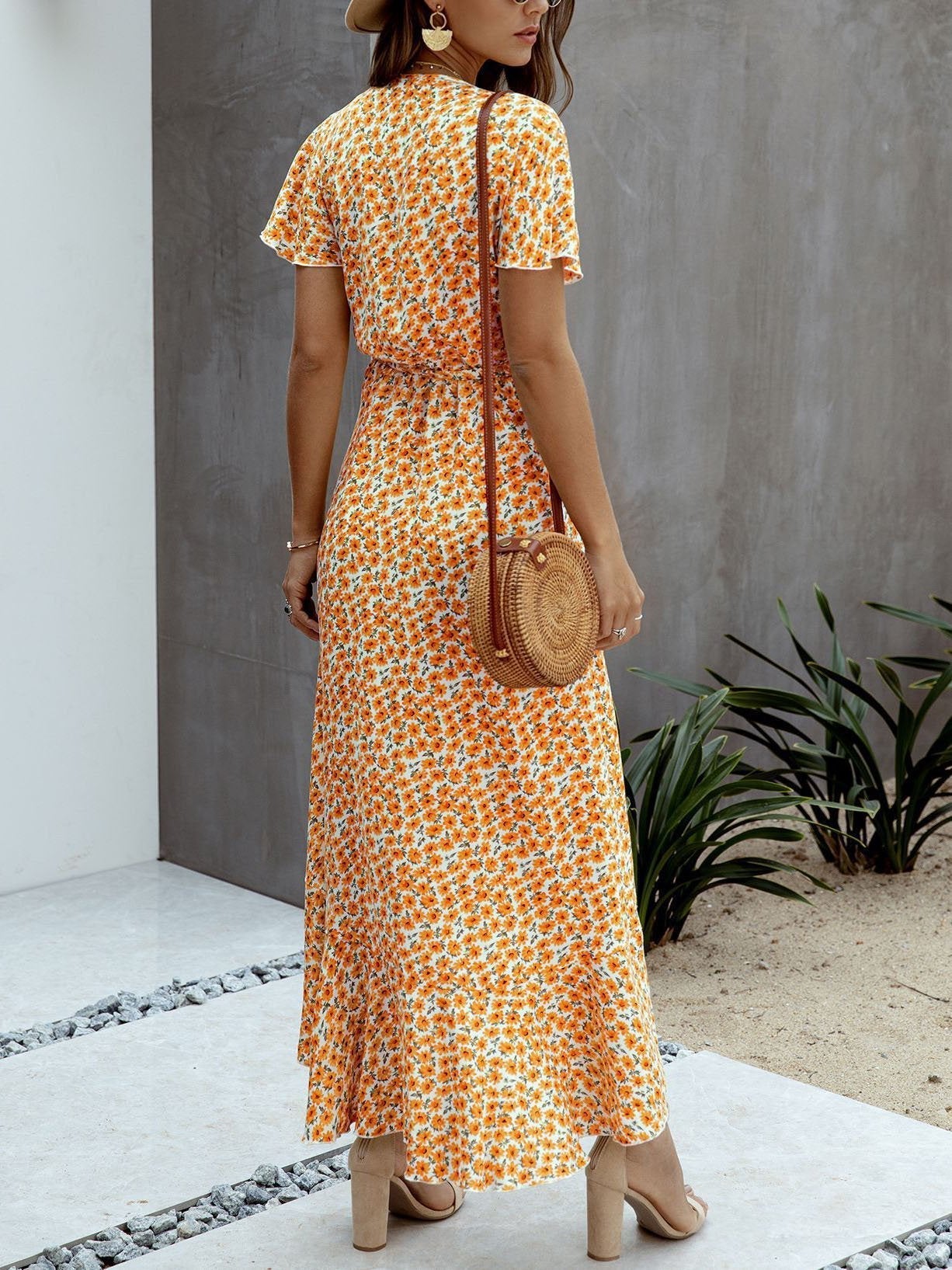 Polka-dot V-neck Ruffled Short-sleeved Princess Dress - Maxi Dresses - INS | Online Fashion Free Shipping Clothing, Dresses, Tops, Shoes - 20-30 - 23/07/2021 - color-black