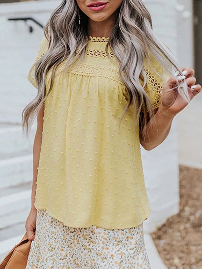 Pompom Hollow Casual T-shirt - T-shirts - INS | Online Fashion Free Shipping Clothing, Dresses, Tops, Shoes - 18/06/2021 - 20-30 - color-black