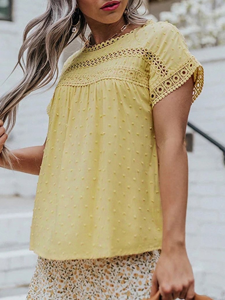 Pompom Hollow Casual T-shirt - T-shirts - INS | Online Fashion Free Shipping Clothing, Dresses, Tops, Shoes - 18/06/2021 - 20-30 - color-black