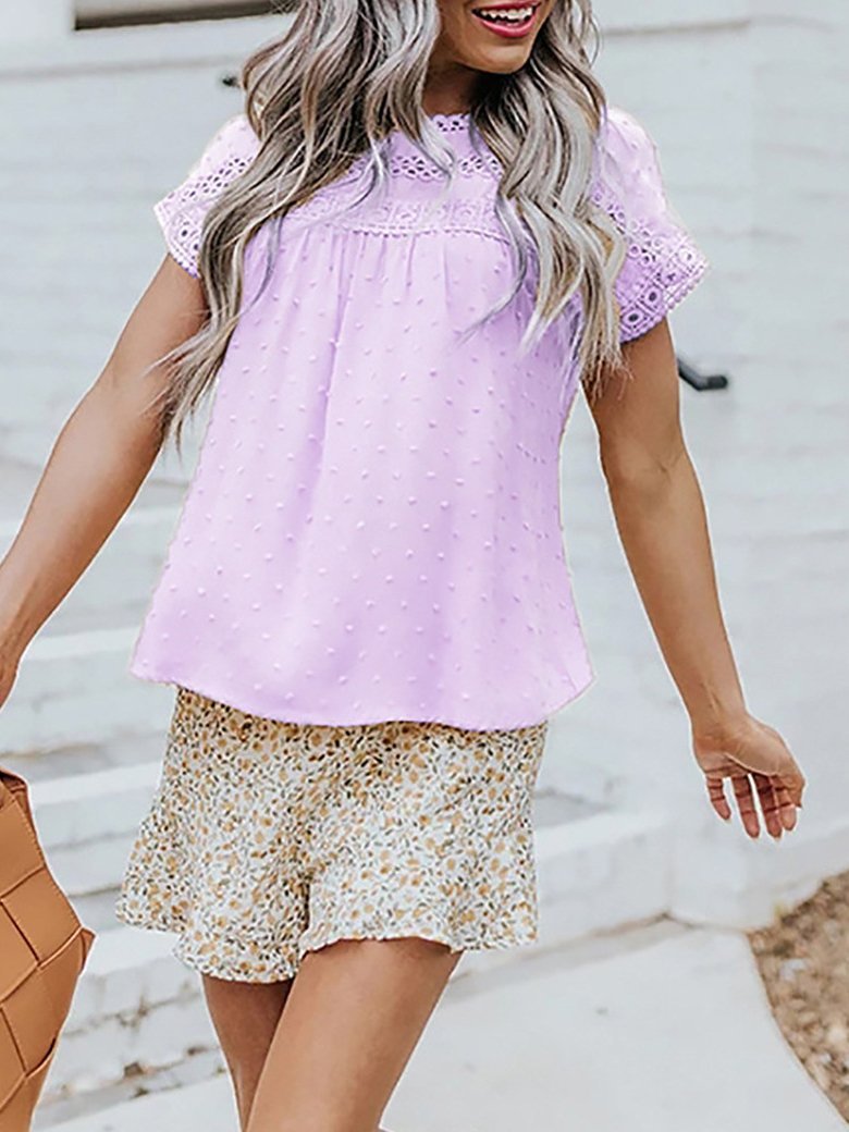 Pompom Hollow Casual T-shirt - T-shirts - INS | Online Fashion Free Shipping Clothing, Dresses, Tops, Shoes - 18/06/2021 - 20-30 - color-black