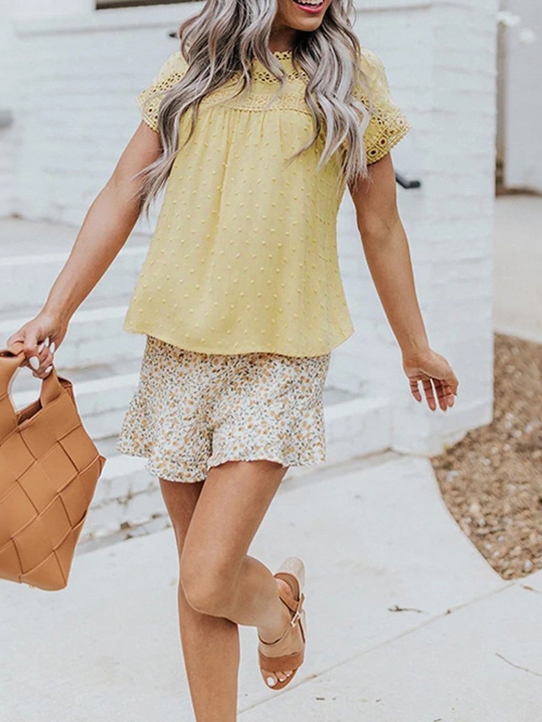 Pompom Hollow Casual T-shirt - T-shirts - INS | Online Fashion Free Shipping Clothing, Dresses, Tops, Shoes - 18/06/2021 - 20-30 - color-black