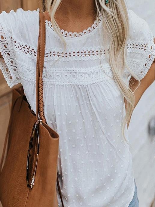 Pompom Hollow Casual T-shirt - T-shirts - INS | Online Fashion Free Shipping Clothing, Dresses, Tops, Shoes - 18/06/2021 - 20-30 - color-black