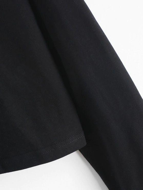 Pop Art Eye Print Drawstring Crop Hoodie - INS | Online Fashion Free Shipping Clothing, Dresses, Tops, Shoes