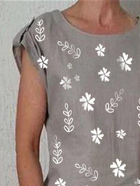 Print Short Sleeve Round Neck Pocket Dress - Mini Dresses - INS | Online Fashion Free Shipping Clothing, Dresses, Tops, Shoes - 19/06/2021 - 20-30 - color-gray