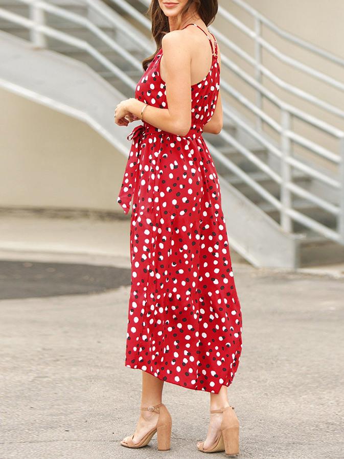 Printed Bohemian Irregular Sling Long Dress - Midi Dresses - INS | Online Fashion Free Shipping Clothing, Dresses, Tops, Shoes - 20-30 - 23/06/2021 - color-green