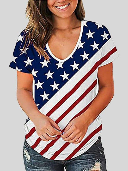 Printed Color Matching Short-sleeved T-shirt - T-shirts - INS | Online Fashion Free Shipping Clothing, Dresses, Tops, Shoes - 20-30 - 23/06/2021 - color-black