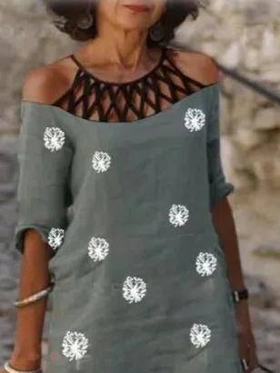 Printed Mesh Neck Midi Dress - Midi Dresses - INS | Online Fashion Free Shipping Clothing, Dresses, Tops, Shoes - 07/06/2021 - Category_Midi Dresses - Color_Black