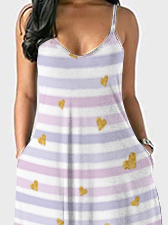 Printed Sleeveless Suspender Dress - Maxi Dresses - INS | Online Fashion Free Shipping Clothing, Dresses, Tops, Shoes - 20-30 - 21/06/2021 - color-green