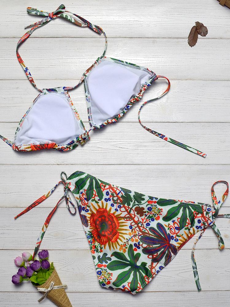 Printed Triangle Strappy Two Piece Bikini - Bikini - INS | Online Fashion Free Shipping Clothing, Dresses, Tops, Shoes - 06/04/2021 - Beach - Bikini