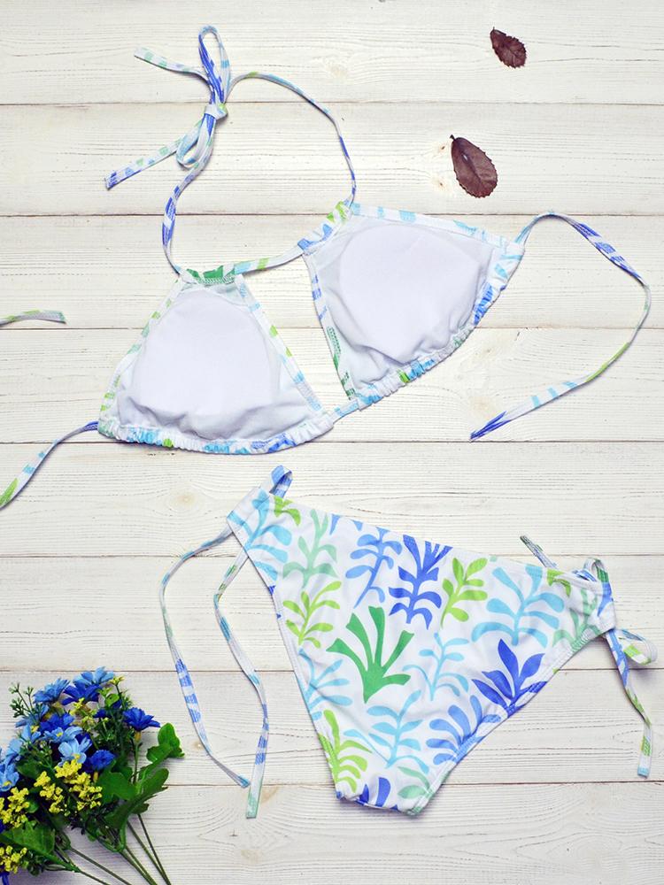 Printed Triangle Strappy Two Piece Bikini - Bikini - INS | Online Fashion Free Shipping Clothing, Dresses, Tops, Shoes - 06/04/2021 - Beach - Bikini