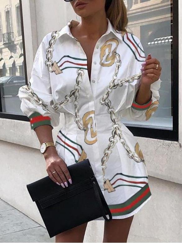 Printed Waist Lantern Sleeve Casual Blouses - Blouses - INS | Online Fashion Free Shipping Clothing, Dresses, Tops, Shoes - 15/06/2021 - BLO2106150101 - Category_Blouses
