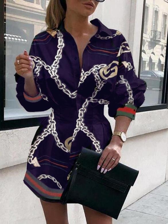 Printed Waist Lantern Sleeve Casual Blouses - Blouses - INS | Online Fashion Free Shipping Clothing, Dresses, Tops, Shoes - 15/06/2021 - BLO2106150101 - Category_Blouses