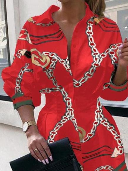 Printed Waist Lantern Sleeve Casual Blouses - Blouses - INS | Online Fashion Free Shipping Clothing, Dresses, Tops, Shoes - 15/06/2021 - BLO2106150101 - Category_Blouses