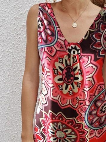 Retro Ethnic Sleeveless Print Short Skirt - Mini Dresses - INS | Online Fashion Free Shipping Clothing, Dresses, Tops, Shoes - 10-20 - 19/06/2021 - color-blue