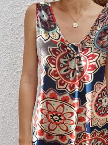 Retro Ethnic Sleeveless Print Short Skirt - Mini Dresses - INS | Online Fashion Free Shipping Clothing, Dresses, Tops, Shoes - 10-20 - 19/06/2021 - color-blue