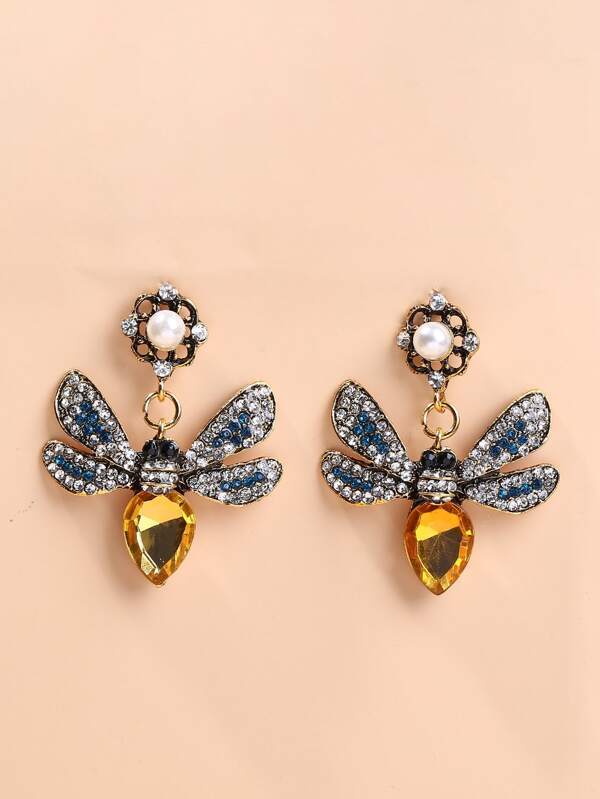 Rhinestone Butterfly Drop Earrings - INS | Online Fashion Free Shipping Clothing, Dresses, Tops, Shoes