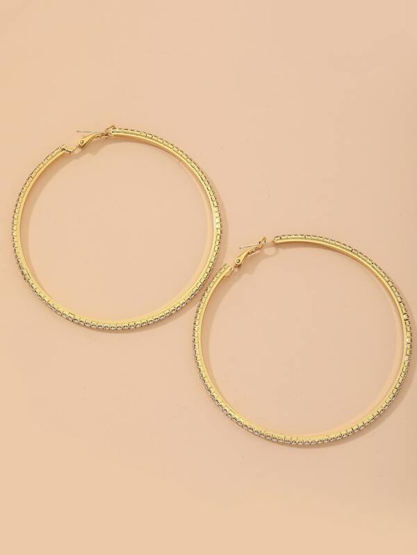 Rhinestone Decor Hoop Earrings - INS | Online Fashion Free Shipping Clothing, Dresses, Tops, Shoes