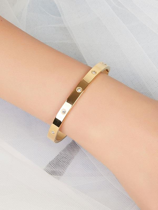Rhinestone Round Bangle - INS | Online Fashion Free Shipping Clothing, Dresses, Tops, Shoes