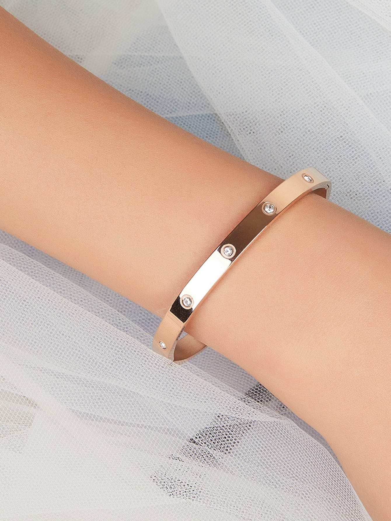 Rhinestone Round Bangle - INS | Online Fashion Free Shipping Clothing, Dresses, Tops, Shoes