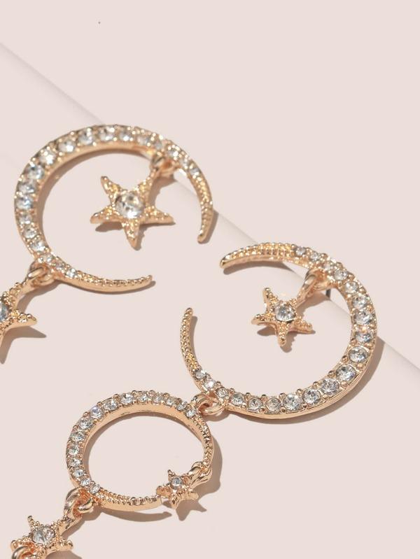 Rhinestone Star & Moon Decor Earrings - INS | Online Fashion Free Shipping Clothing, Dresses, Tops, Shoes