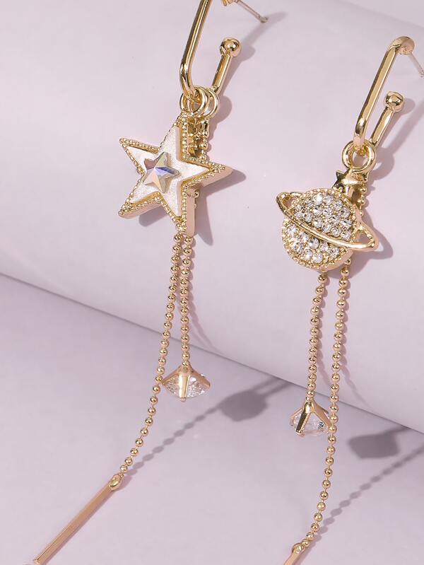 Rhinestone Star & Planet Drop Earrings - INS | Online Fashion Free Shipping Clothing, Dresses, Tops, Shoes