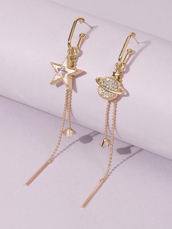 Rhinestone Star & Planet Drop Earrings - INS | Online Fashion Free Shipping Clothing, Dresses, Tops, Shoes