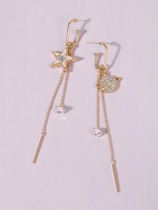 Rhinestone Star & Planet Drop Earrings - INS | Online Fashion Free Shipping Clothing, Dresses, Tops, Shoes