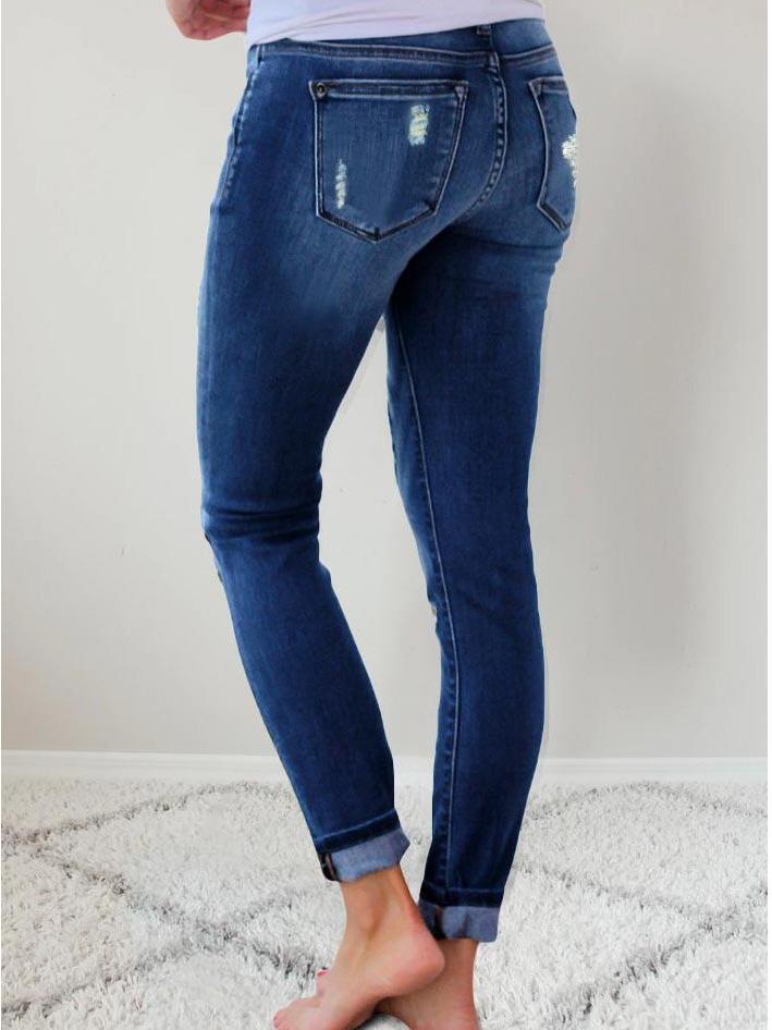 Skinny Leopard Print Ripped Stretch Jeans - Jeans - INS | Online Fashion Free Shipping Clothing, Dresses, Tops, Shoes - 21/07/2021 - 30-40 - Bottom