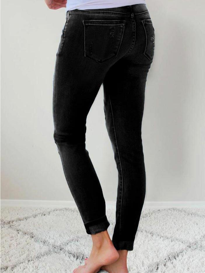 Skinny Leopard Print Ripped Stretch Jeans - Jeans - INS | Online Fashion Free Shipping Clothing, Dresses, Tops, Shoes - 21/07/2021 - 30-40 - Bottom