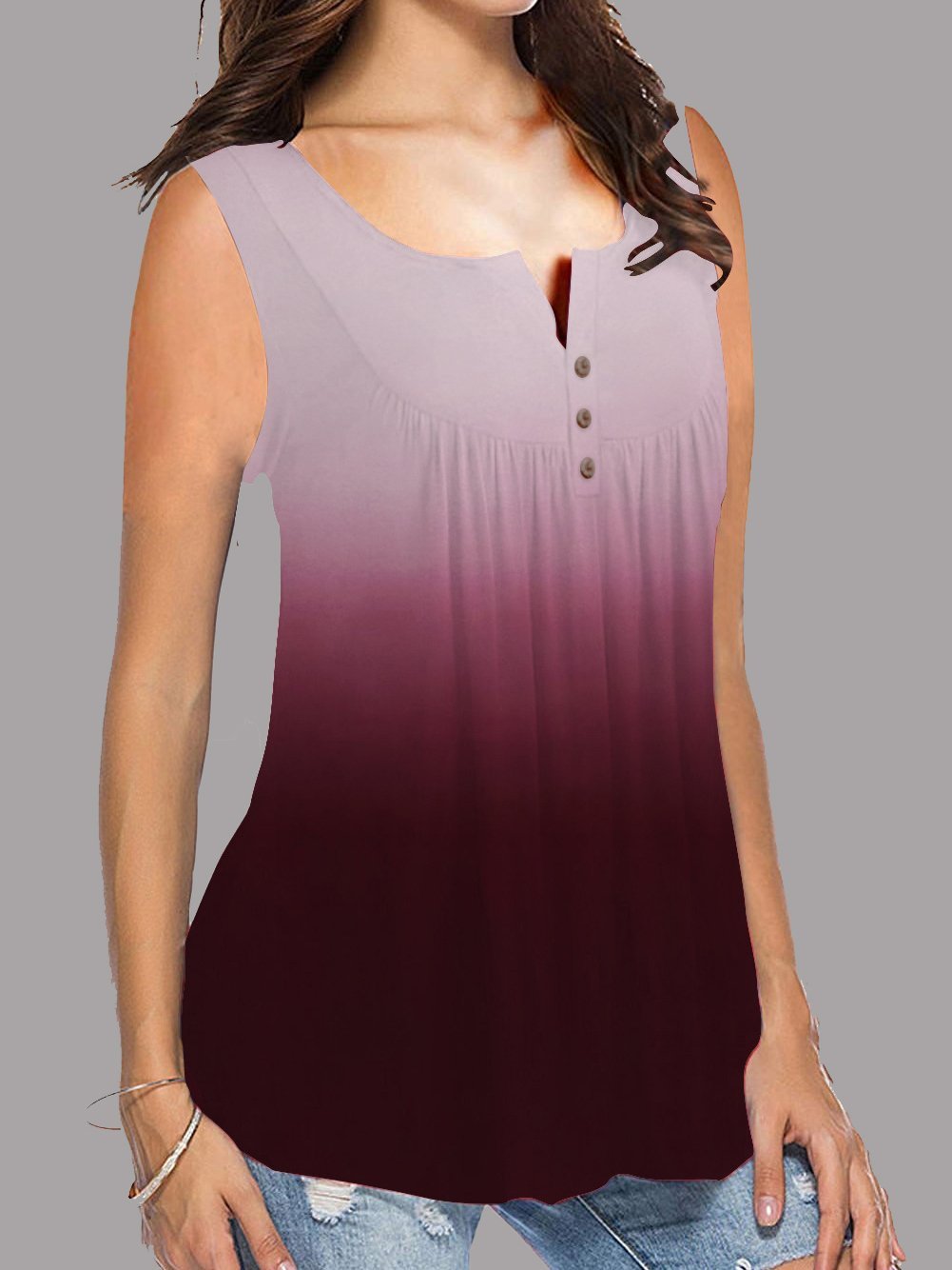 Sleeveless Gradient Tank Top - Tank Tops - INS | Online Fashion Free Shipping Clothing, Dresses, Tops, Shoes - 11/06/2021 - Color_Black - Color_Green